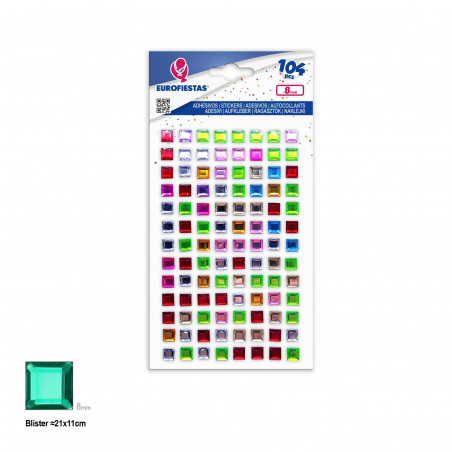 105 quadrados adesivos de pequenas cores