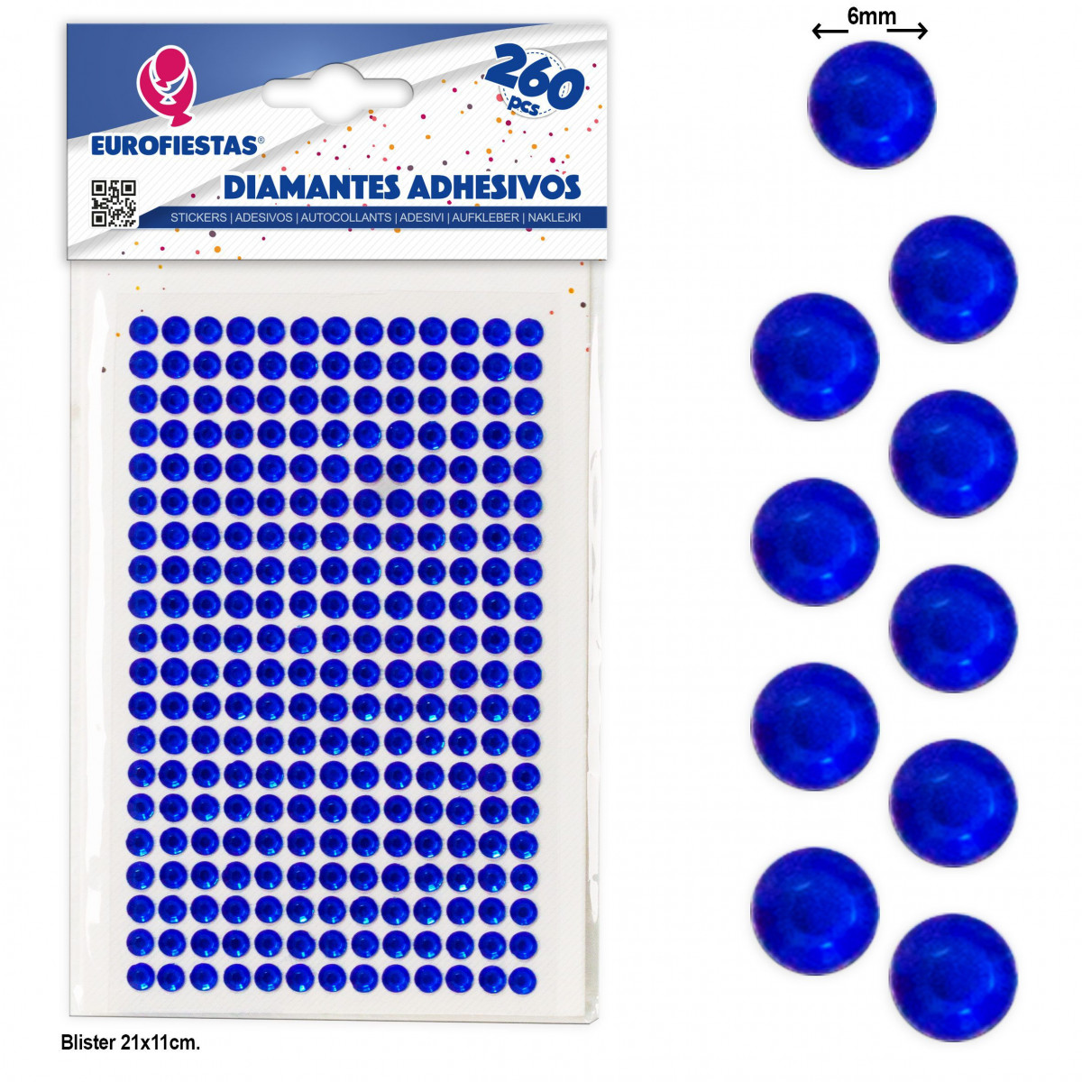 Diamantes adesivos azul escuro, intensidade e elegância em cada detalhe