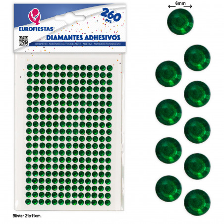 260 diamantes adesivos med verde