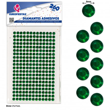 Diamantes adesivos verdes, naturalidade e brilho em seus artesanatos