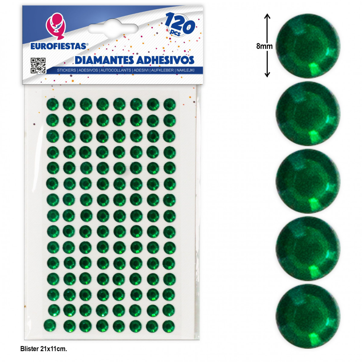 Diamantes adesivos verdes para dar vida às suas decorações