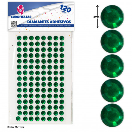 120 gr diamantes adesivos verdes