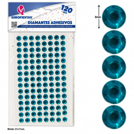 120 gr diamantes adesivos turquesa