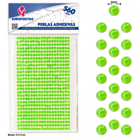 560 pequenas contas adesivas verdes