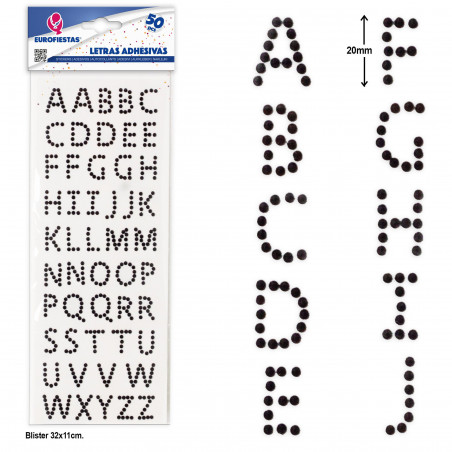 Letras adesivas pretas, conjunto de 50 para artesanato e decoração