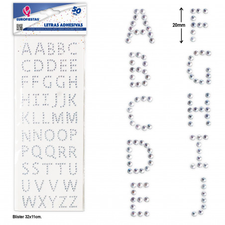Letras adesivas de cristal, conjunto de 50 para decoração criativa