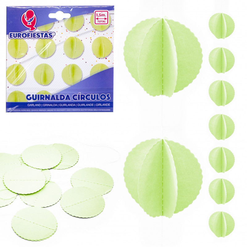 Guirlanda de círculo de papel verde