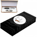 Caneta com faca em estojo de madeira com adesivo de casamento personalizável