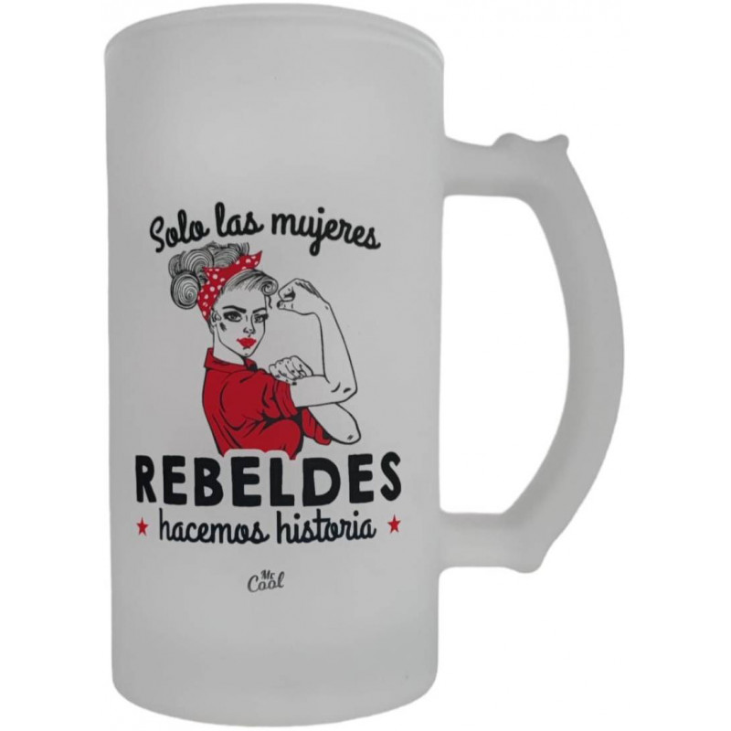 Caneca de cerveja de vidro para mulheres rebeldes
