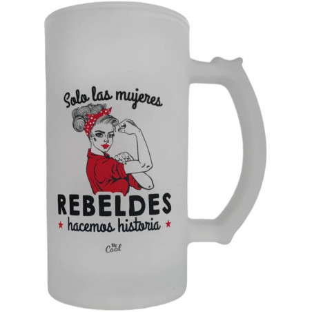 Caneca de cerveja de vidro para mulheres rebeldes
