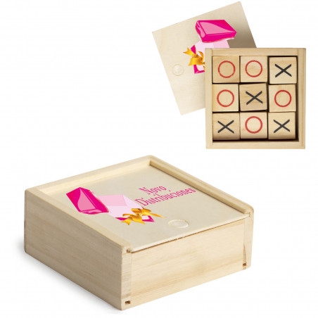 Jogo da velha com logo ou foto em cores e texto personalizado