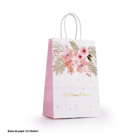Moldura de fotos branca 10 x 15 cm com saco de presente de comunhão