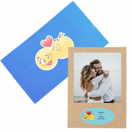 Porta-retratos ímã com envelope decorativo e adesivos personalizados