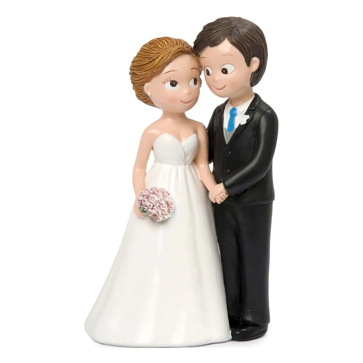 Figura de bolo de casamento de noivos amorosos