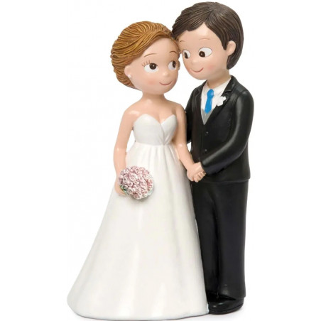 Topo de bolo de casamento com noivos apaixonados