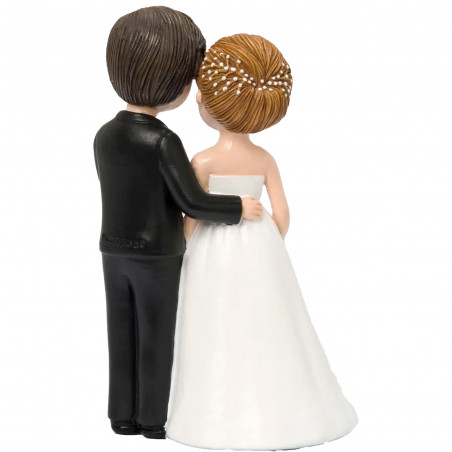 Figura de bolo de casamento de noivos amorosos