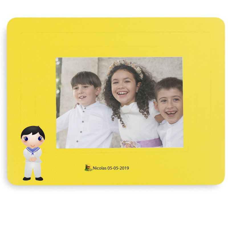 Mouse pad com foto personalizável e adesivos para comunhão