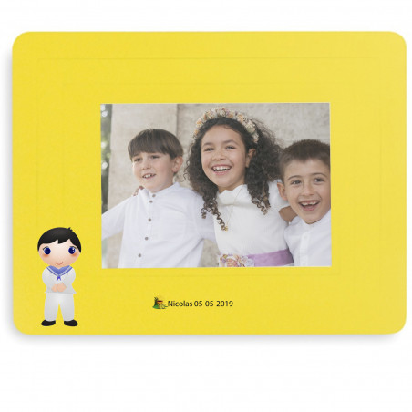 Mouse pad com foto personalizável e adesivos para comunhão
