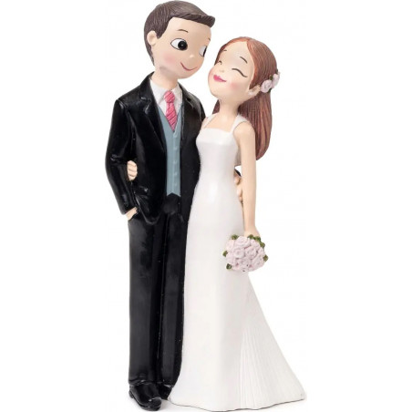 Figura para bolo de casamento noivos amorosos