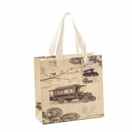 Faca com cabo de madeira em bolsa vintage de presente