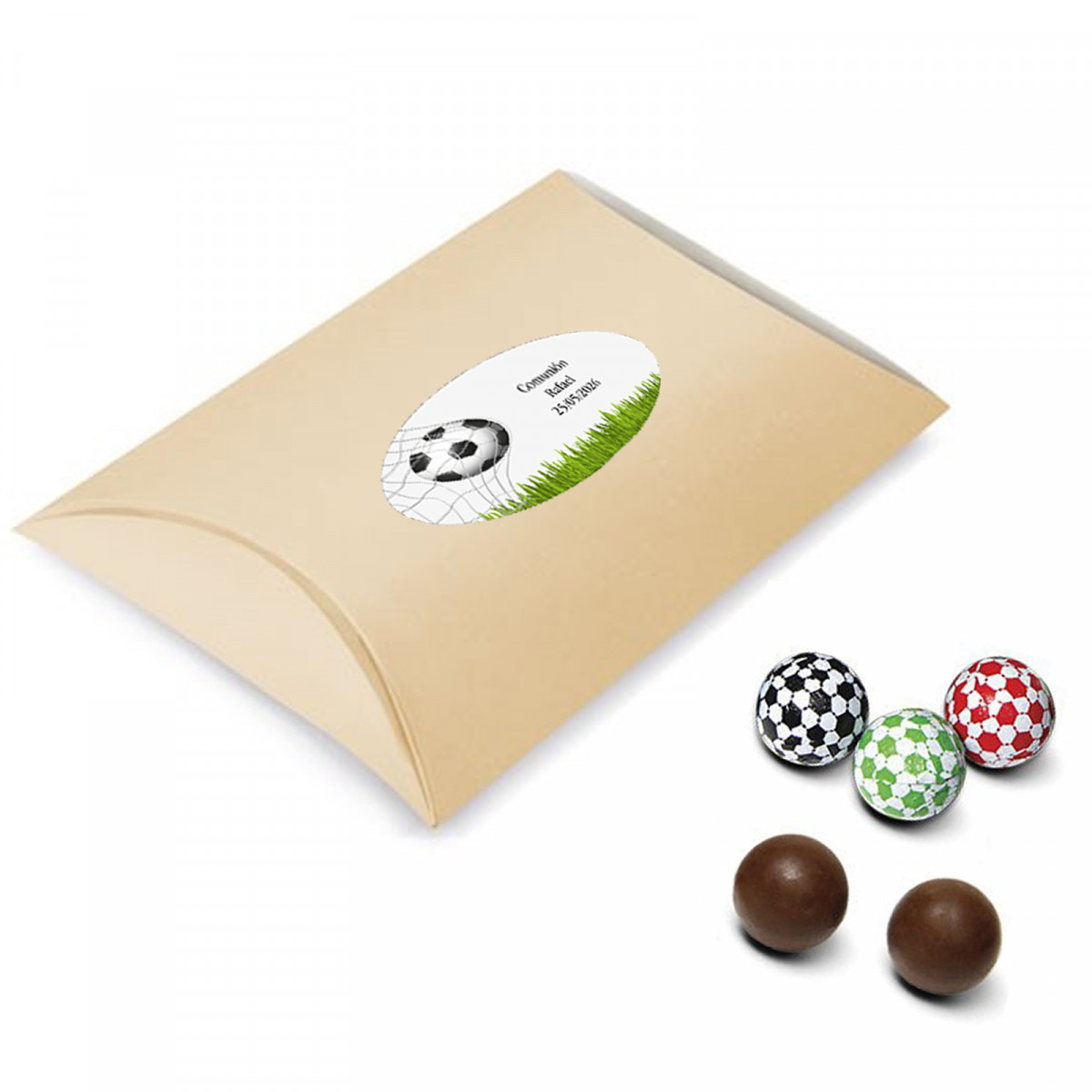 Caixa de Chocolates Personalizada Recheada com Design de Bola de Futebol