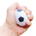 Bola de futebol antiestresse personalizada com adesivo em bolsa de cor preta