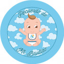 Pulseira de anjo da guarda em envelope kraft com adesivo para batizado
