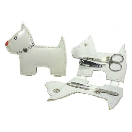 Acessórios de manicure em estojo em formato de cachorro com bolsa