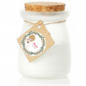 Vela perfumada em frasco de vidro com etiqueta de comunhão personalizada