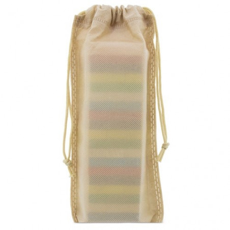 Jenga colorido com bolsa e adesivo personalizado