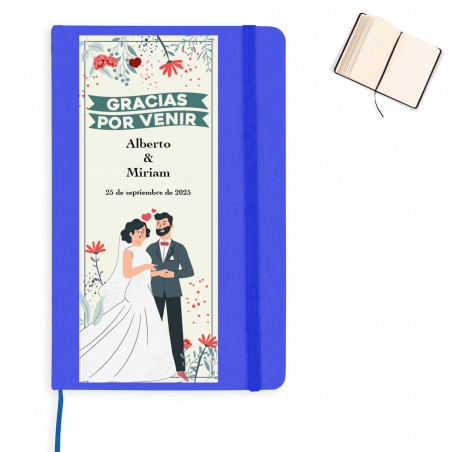 Bloco de notas com adesivos de casamento personalizados