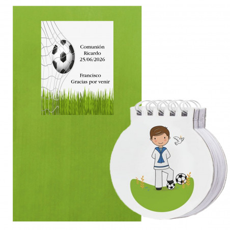 Caderno de comunhão de menino com envelope personalizado