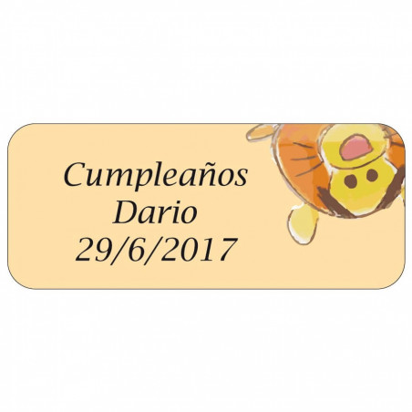 Bluey pompero em bolsa transparente com adesivo personalizado como presente de aniversário