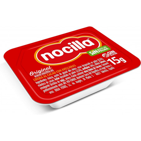 Nocilla mini 15 gr com colher de biscoito em saco transparente para presente de aniversário