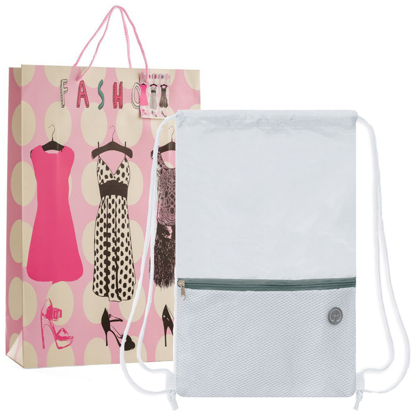 Mochila saco branca para presentear uma mulher
