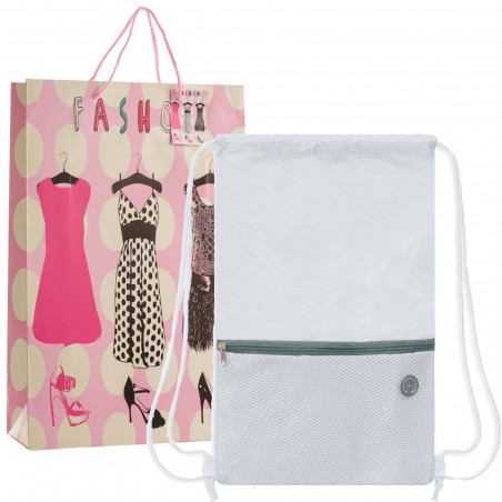 Mochila saco branca para presentear uma mulher