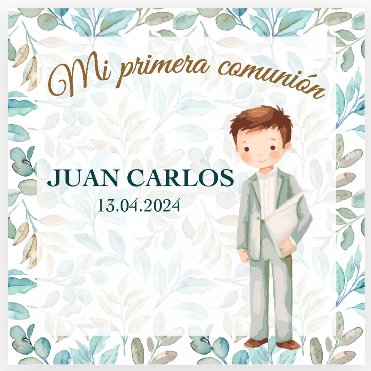 Cartão para criança minha primeira comunhão personalizada