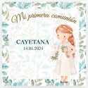 Cartão de Primeira Comunhão personalizado para menina