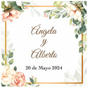 Bolsa de cosméticos com pulseira e leque em caixa com adesivo personalizado para o Dia das Mães