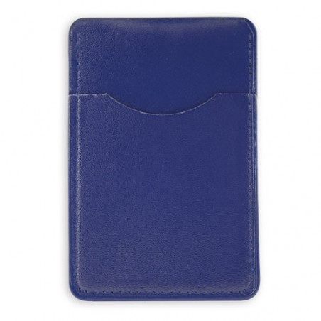 Porta-cartões carteira azul apresentado em envelope e personalizado com adesivos de comunhão de menino