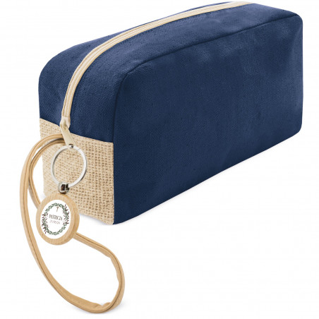 Necessaire com chaveiro personalizado em bolsa com adesivo
