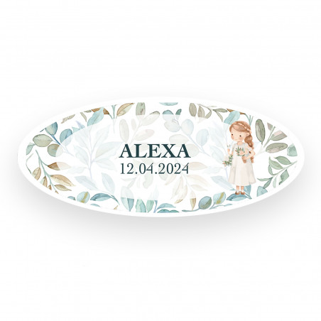 Adesivo personalizado para detalhes minha primeira comunhão menina