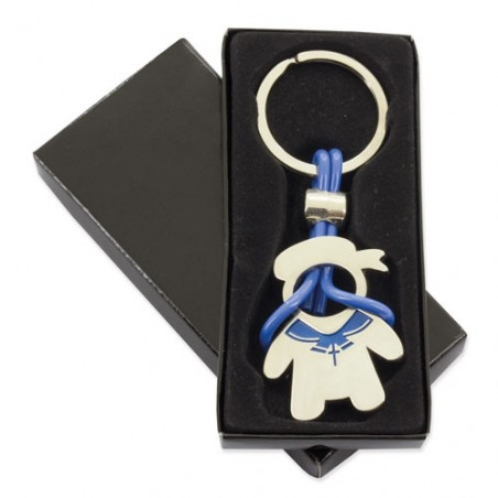Chaveiro de comunhão para meninos em caixa personalizada com adesivo