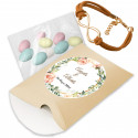 Pulseira de infinito dourada com amêndoas em confeiteiro para presentear