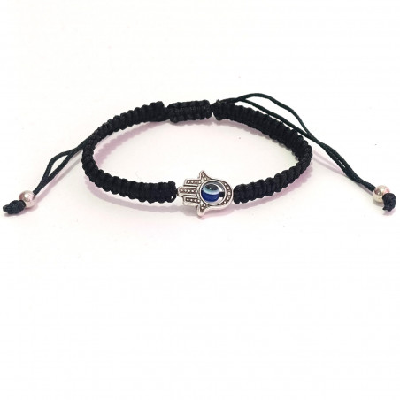 Pulseira fátima com cordão preto