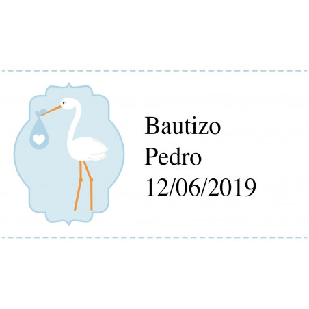 Mini baralho espanhol com adesivo de batizado de menino