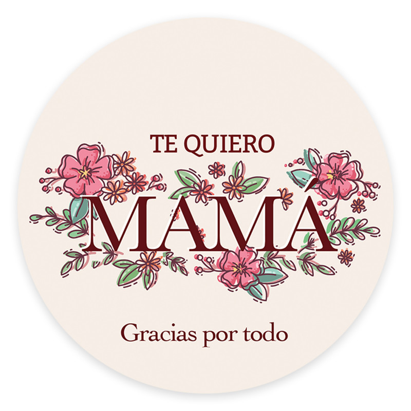 Adesivo redondo de 5 cm para o Dia das Mães