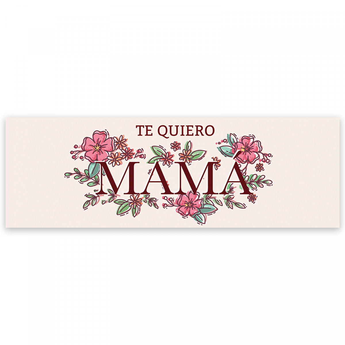 Adesivo decorativo com frase eu te amo mãe 6x2 cm