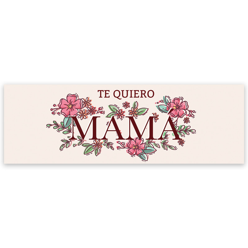 Adesivo decorativo com frase eu te amo mãe 6x2 cm