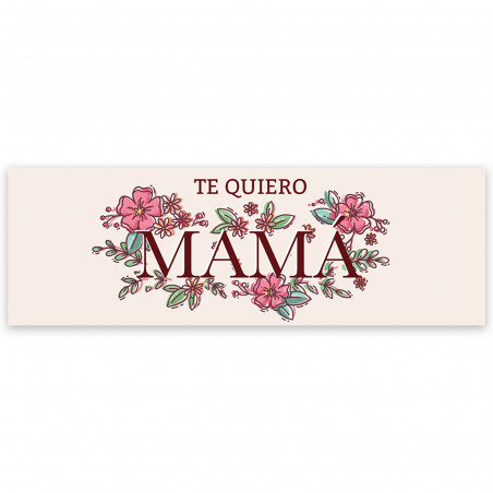 Adesivo decorativo com frase eu te amo mãe 6x2 cm